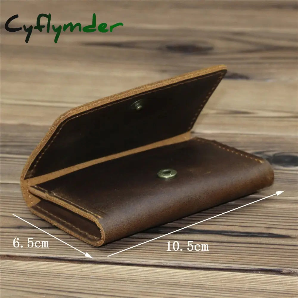 Cyflymder Genuine Leather Credit Card Holder New Arrival Vintage Men Small Wallet Money Bag Id Case