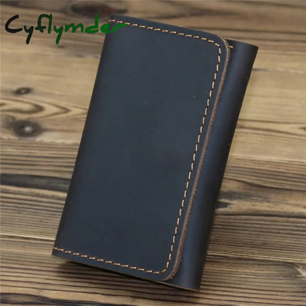 Cyflymder Genuine Leather Credit Card Holder New Arrival Vintage Men Small Wallet Money Bag Id Case