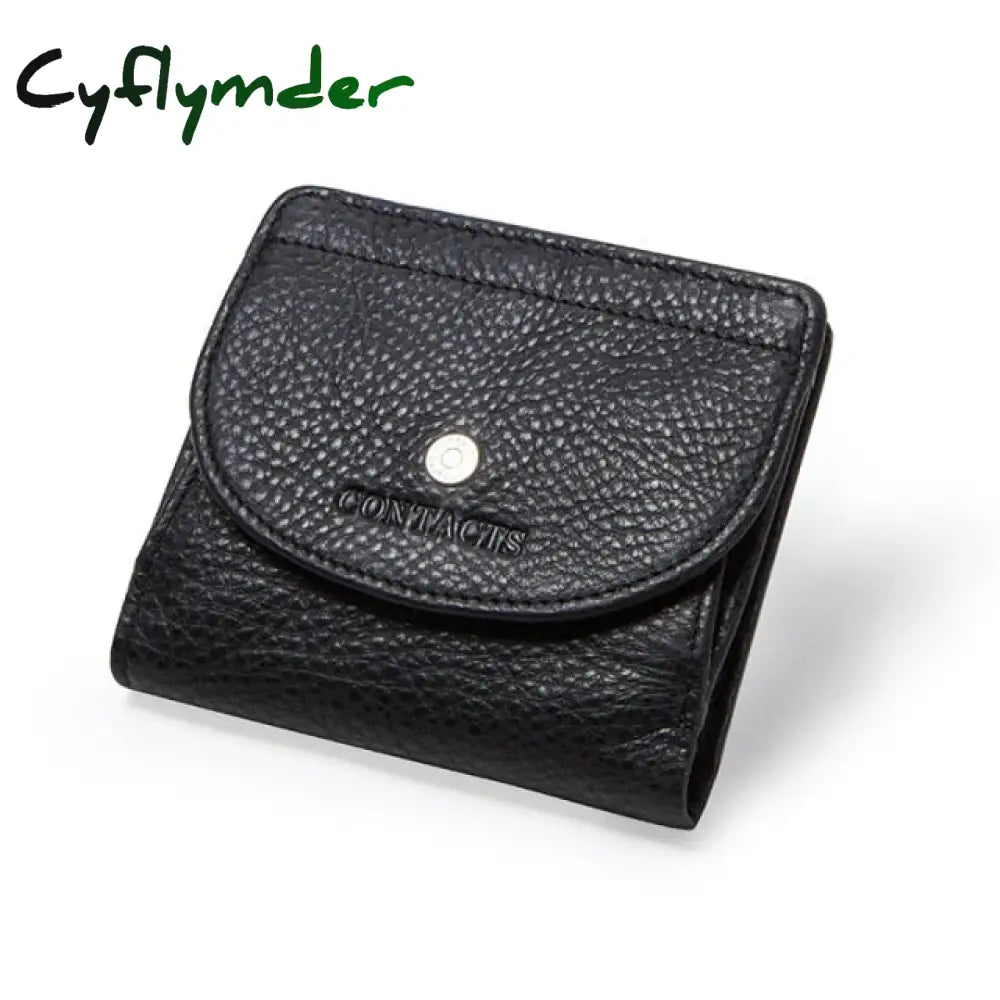 Cyflymder Genuine Leather Fashion Small Wallet Women Female Coin Purse Short Rfid Card Holder