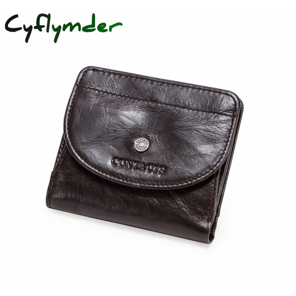 Cyflymder Genuine Leather Fashion Small Wallet Women Female Coin Purse Short Rfid Card Holder