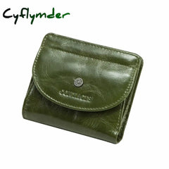 Cyflymder Genuine Leather Fashion Small Wallet Women Female Coin Purse Short Rfid Card Holder