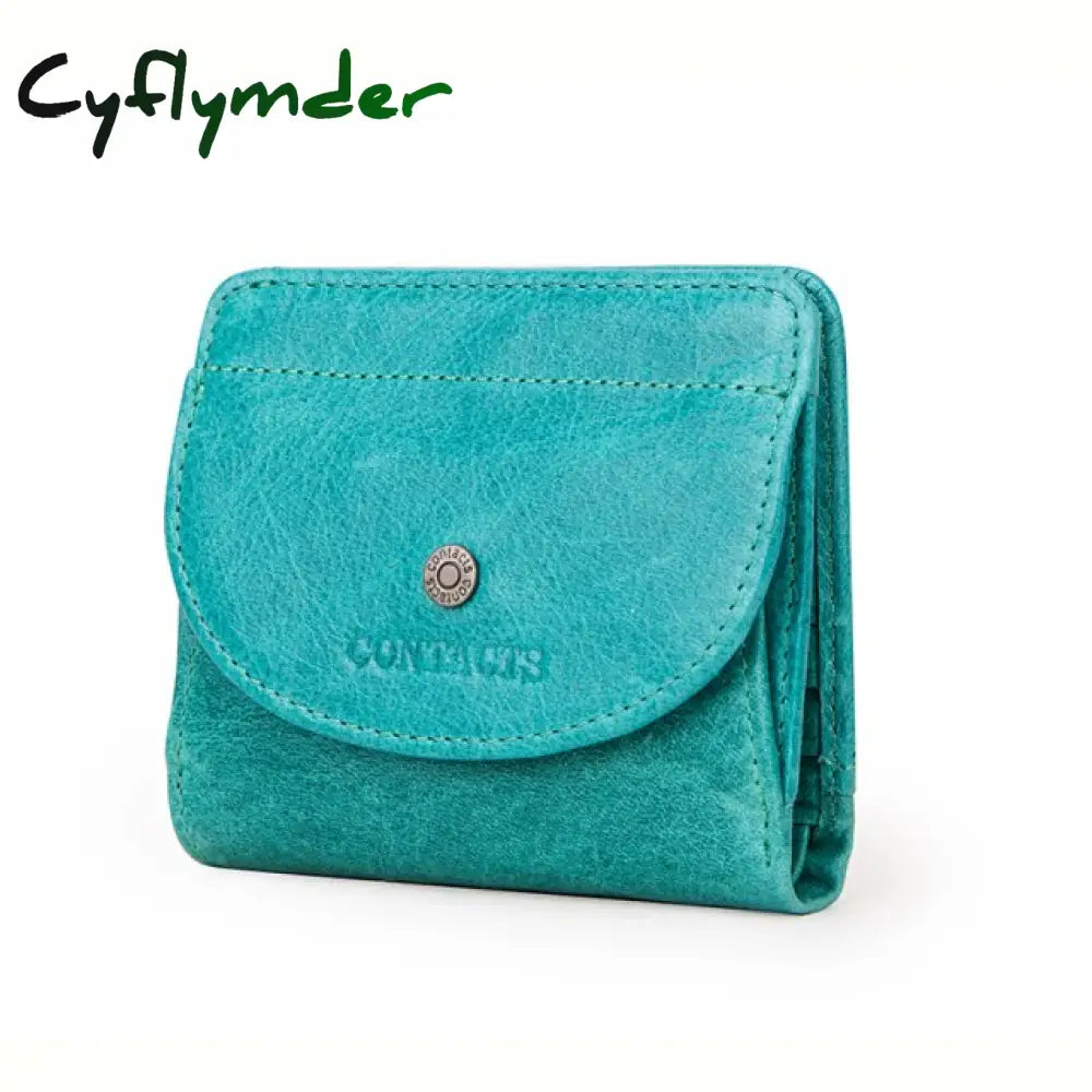 Cyflymder Genuine Leather Fashion Small Wallet Women Female Coin Purse Short Rfid Card Holder