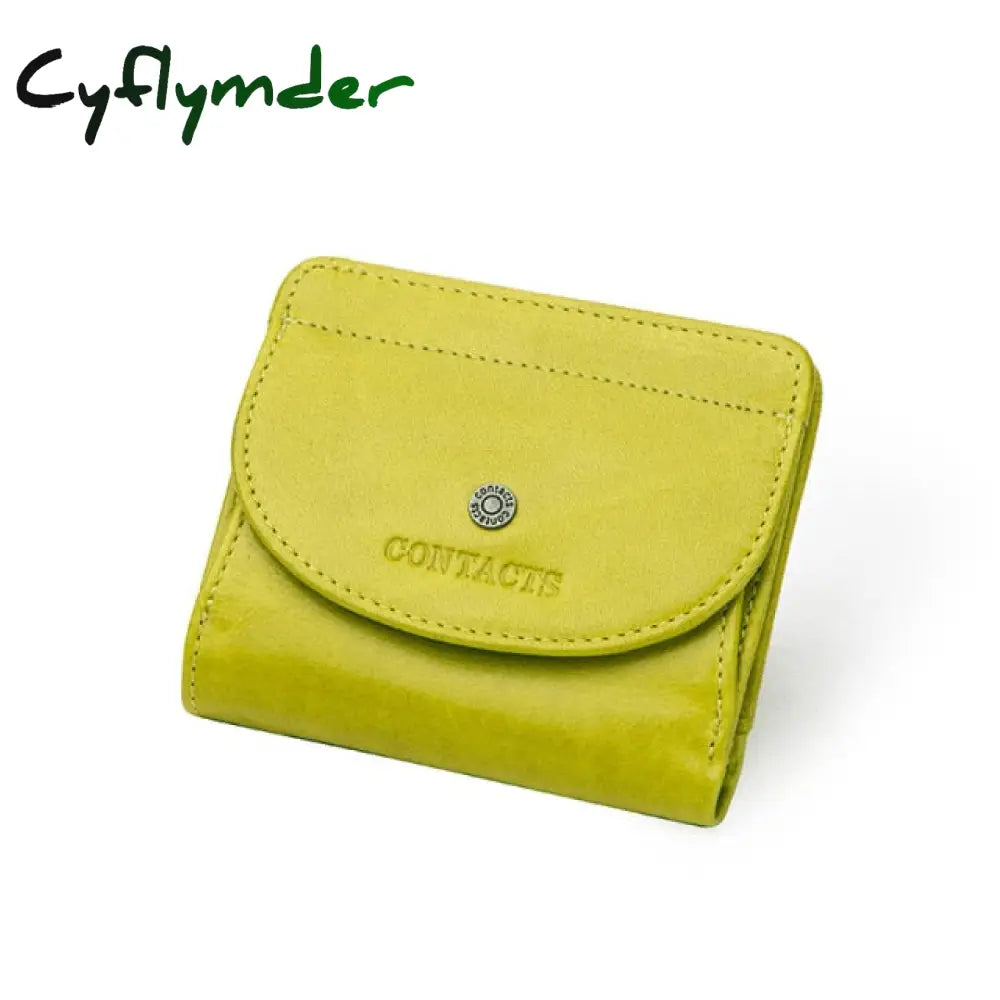 Cyflymder Genuine Leather Fashion Small Wallet Women Female Coin Purse Short Rfid Card Holder