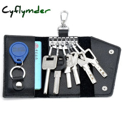 Cyflymder Genuine Leather Keychain Men Women Key Holder Organizer Pouch Cow Split Car Bag Wallet