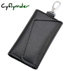 Cyflymder Genuine Leather Keychain Men Women Key Holder Organizer Pouch Cow Split Car Bag Wallet