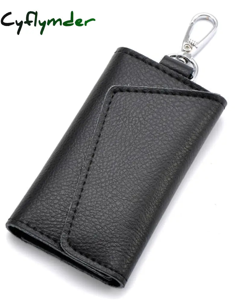 Cyflymder Genuine Leather Keychain Men Women Key Holder Organizer Pouch Cow Split Car Bag Wallet