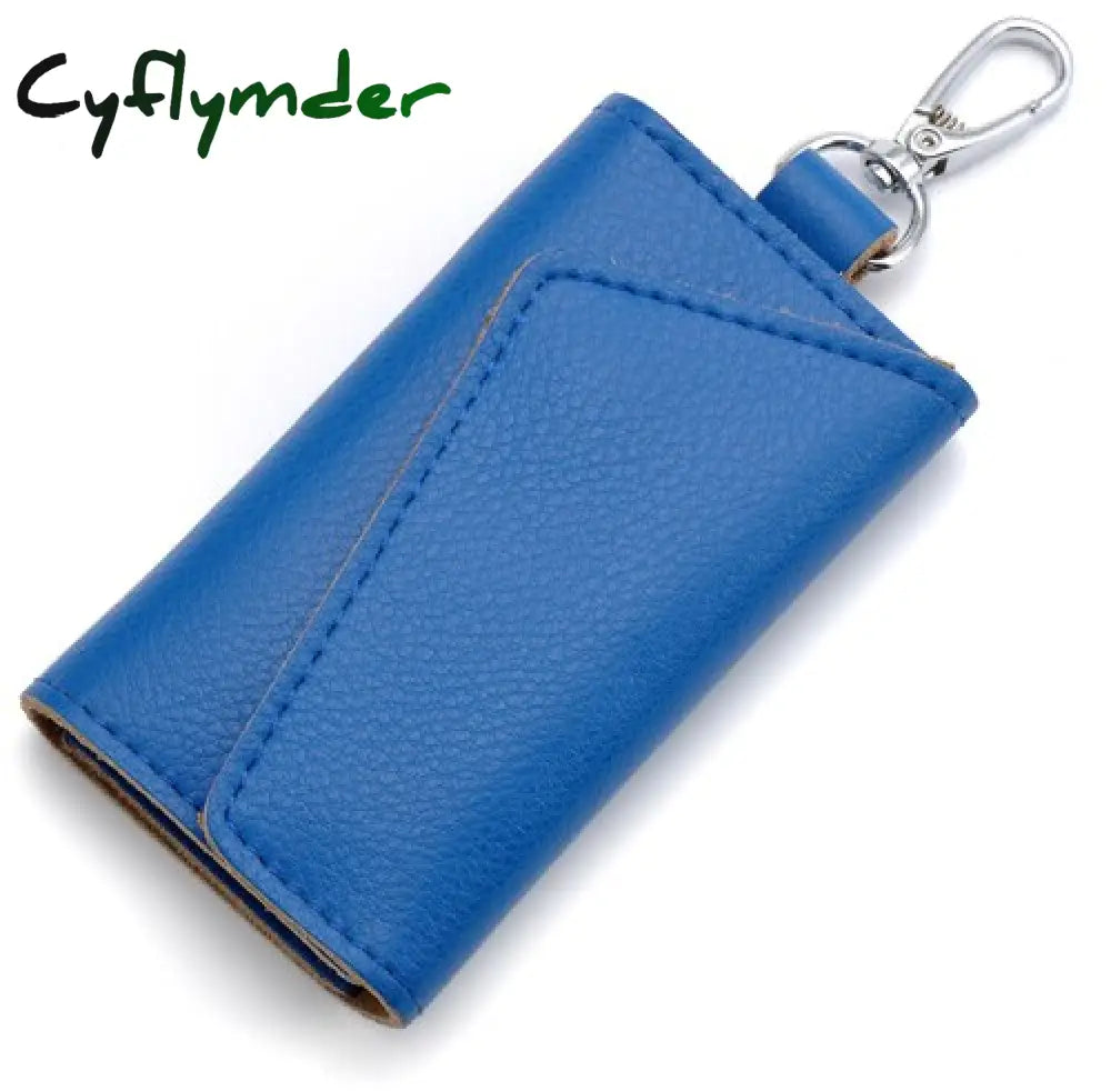 Cyflymder Genuine Leather Keychain Men Women Key Holder Organizer Pouch Cow Split Car Bag Wallet