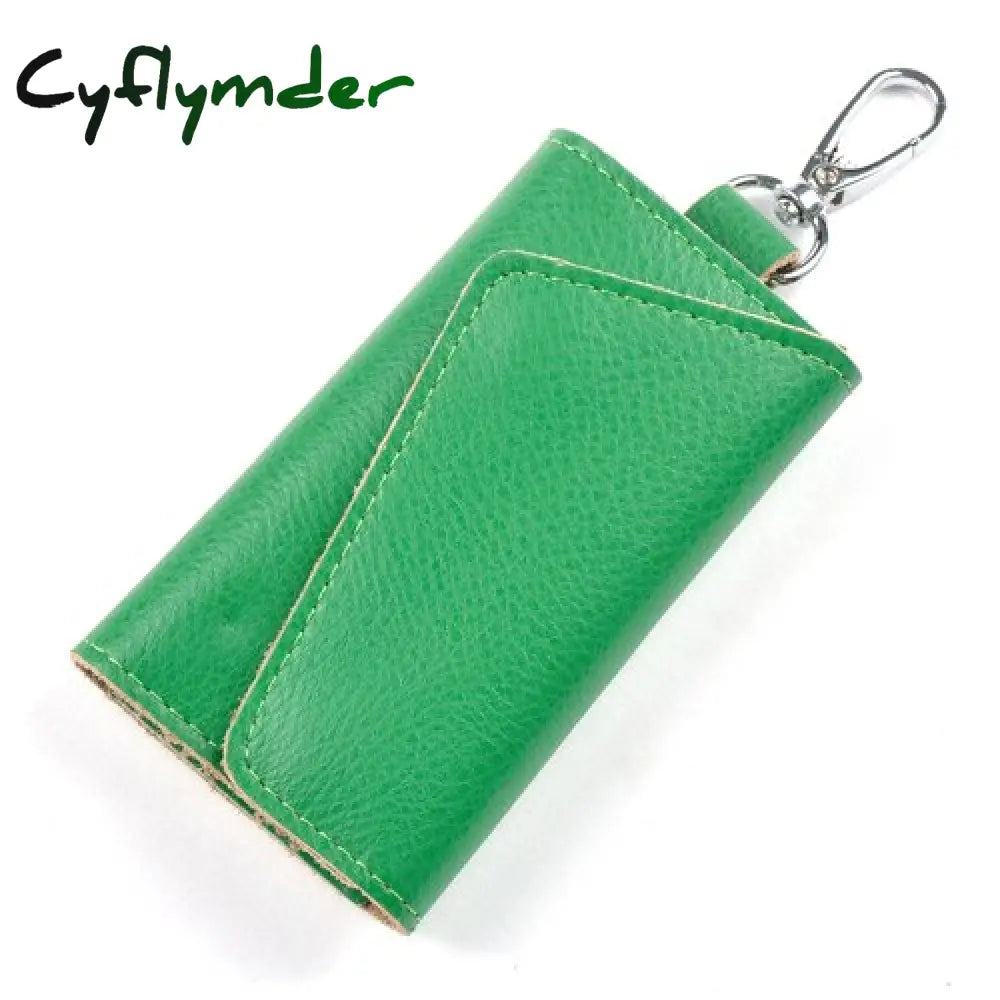 Cyflymder Genuine Leather Keychain Men Women Key Holder Organizer Pouch Cow Split Car Bag Wallet