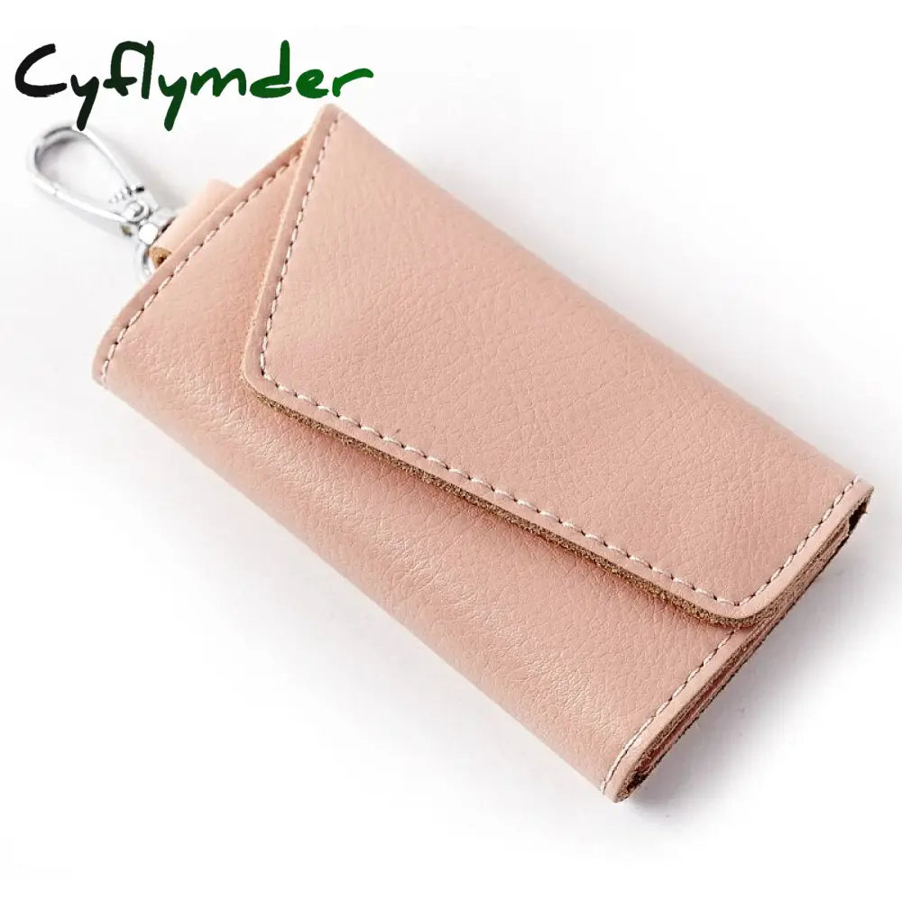 Cyflymder Genuine Leather Keychain Men Women Key Holder Organizer Pouch Cow Split Car Bag Wallet