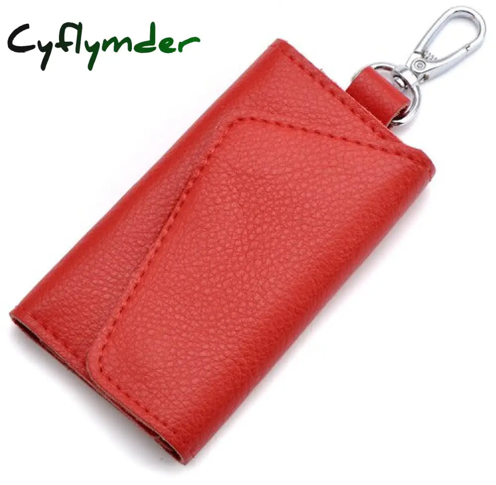 Cyflymder Genuine Leather Keychain Men Women Key Holder Organizer Pouch Cow Split Car Bag Wallet