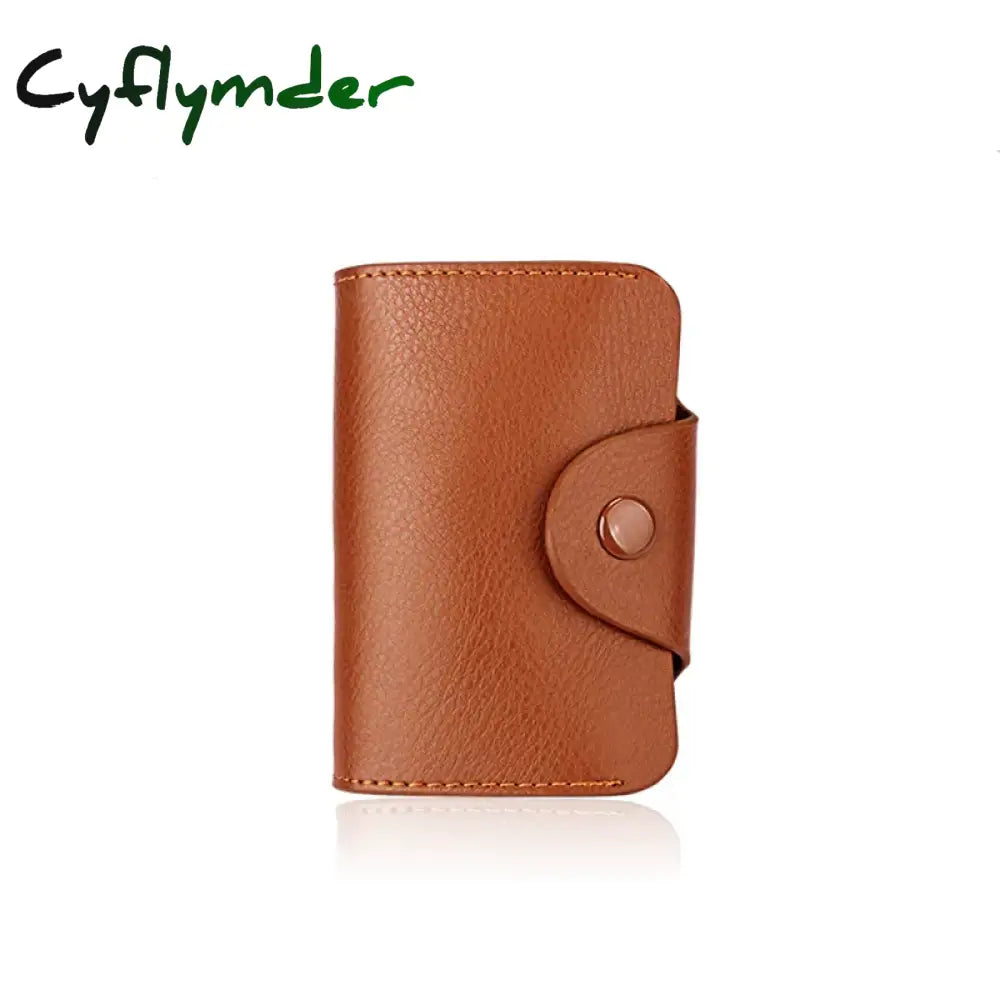 Cyflymder Genuine Leather Men Business Card Holder Wallet 15 Bits Case Bank Credit Id Holders Women