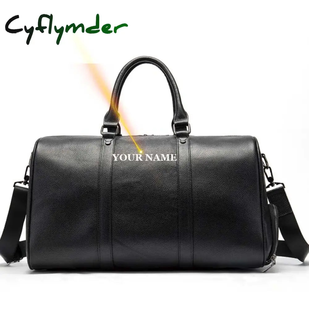 Cyflymder Genuine Leather Men Women Travel Bag Real Carry-On Hand Luggage Bags Shoulder Big Totes