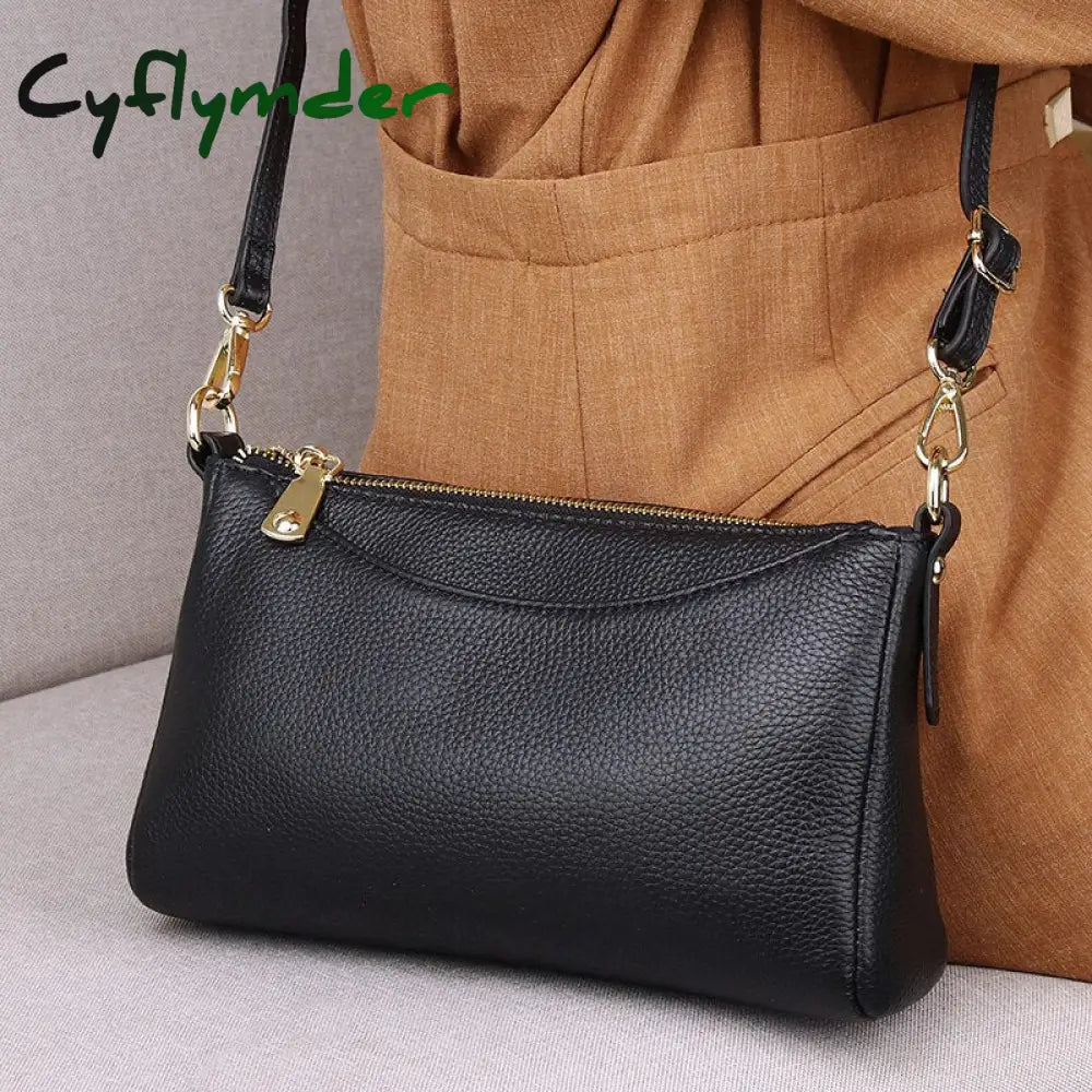 Cyflymder Genuine Leather Mini Clutch Bag Fashion Small Crossbody Bags For Women Luxury Handbag