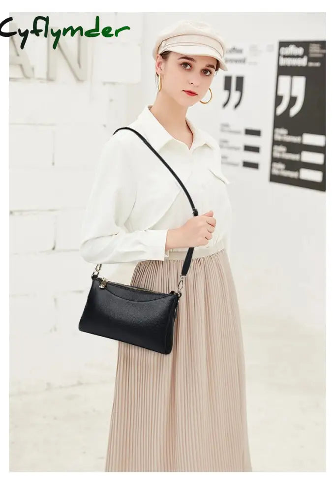 Cyflymder Genuine Leather Mini Clutch Bag Fashion Small Crossbody Bags For Women Luxury Handbag