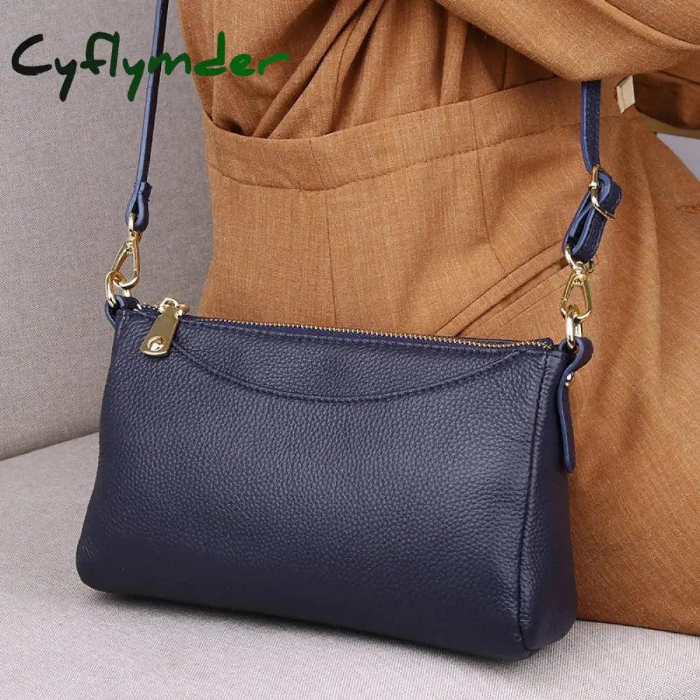 Cyflymder Genuine Leather Mini Clutch Bag Fashion Small Crossbody Bags For Women Luxury Handbag