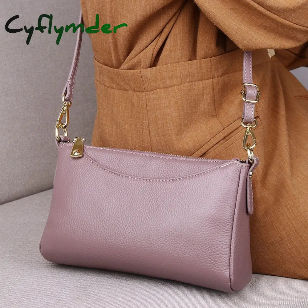 Cyflymder Genuine Leather Mini Clutch Bag Fashion Small Crossbody Bags For Women Luxury Handbag