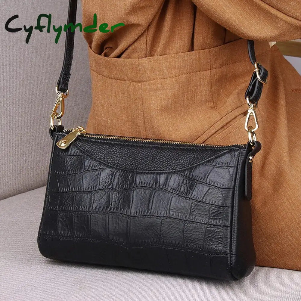 Cyflymder Genuine Leather Mini Clutch Bag Fashion Small Crossbody Bags For Women Luxury Handbag