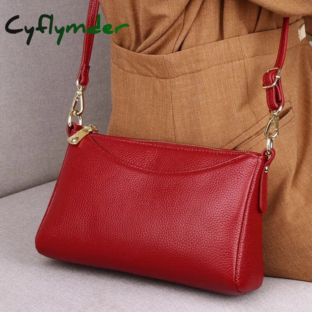 Cyflymder Genuine Leather Mini Clutch Bag Fashion Small Crossbody Bags For Women Luxury Handbag