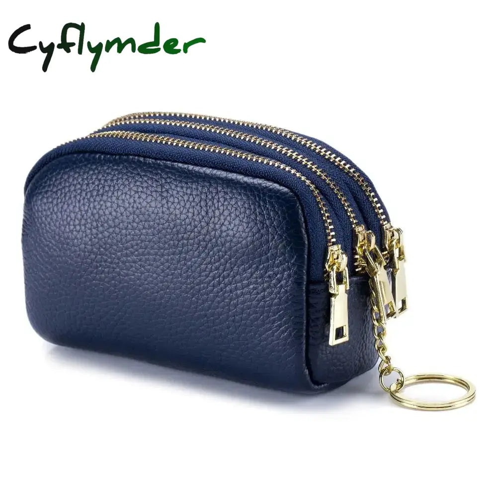 Cyflymder Genuine Leather Mini Pocket Zipper Small Money Bag Female Wallet Women Wallet Purse Short Card Coin Key