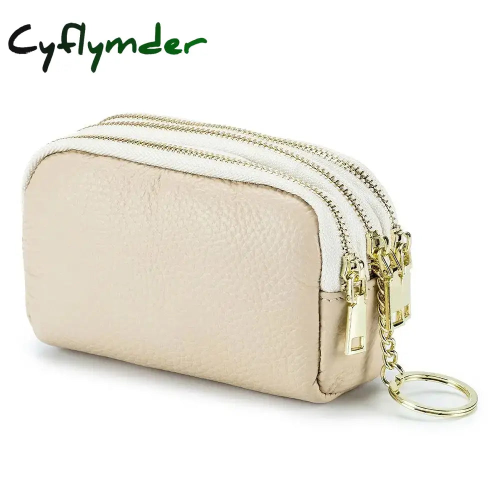 Cyflymder Genuine Leather Mini Pocket Zipper Small Money Bag Female Wallet Women Wallet Purse Short Card Coin Key
