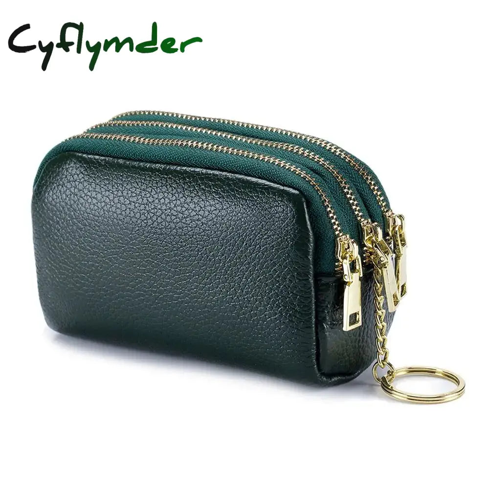 Cyflymder Genuine Leather Mini Pocket Zipper Small Money Bag Female Wallet Women Wallet Purse Short Card Coin Key