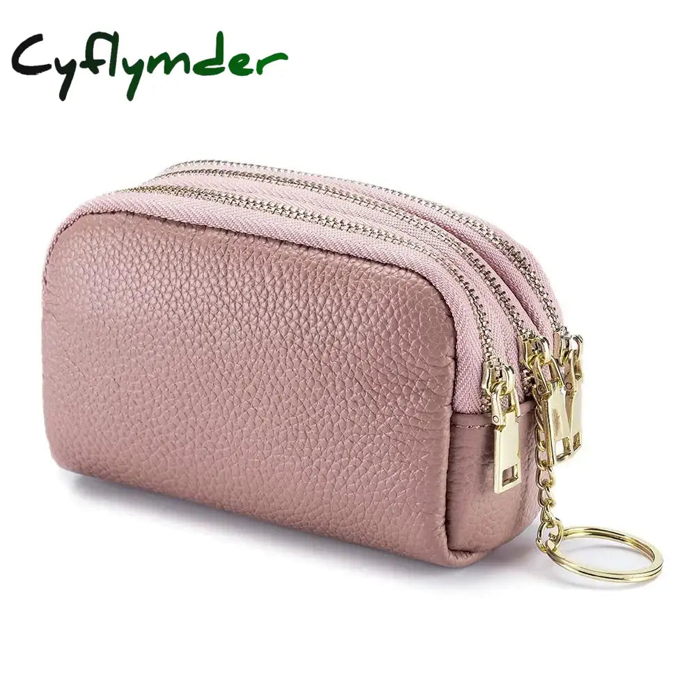 Cyflymder Genuine Leather Mini Pocket Zipper Small Money Bag Female Wallet Women Wallet Purse Short Card Coin Key