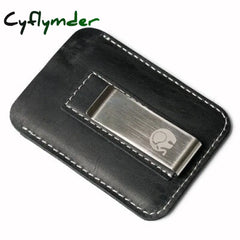 Cyflymder Genuine Leather Money Clip Metal Men Card Pack Slim Bills Cash Clips Clamp For Thin