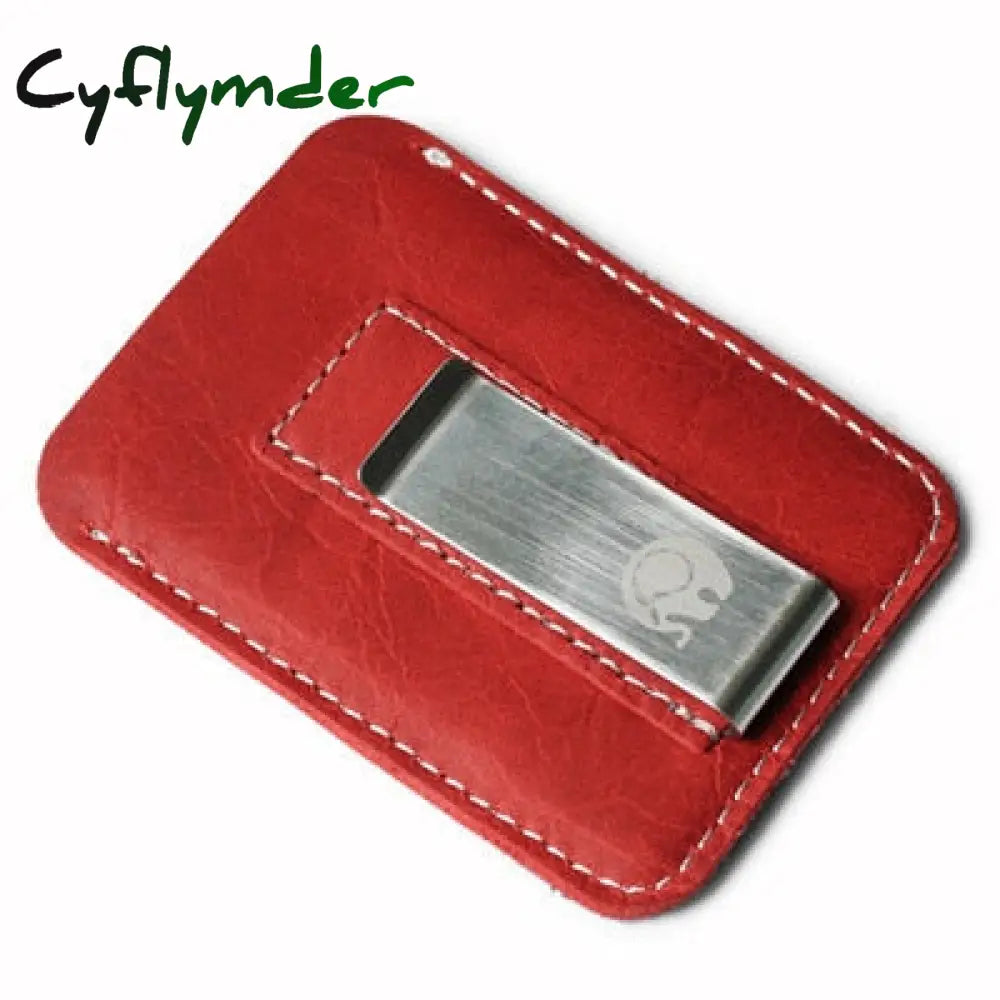 Cyflymder Genuine Leather Money Clip Metal Men Card Pack Slim Bills Cash Clips Clamp For Thin