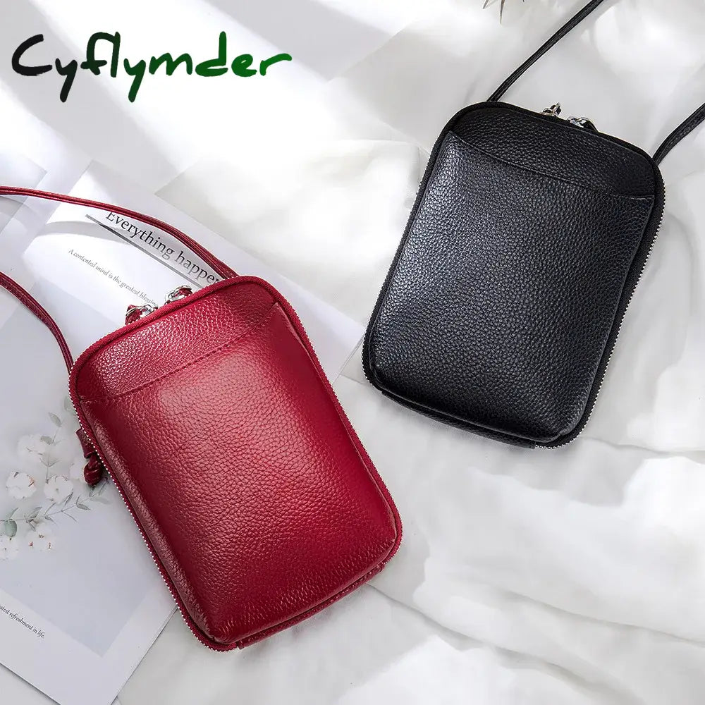 Cyflymder Genuine Leather One Shoulder Bag Women Luxury Crossbody Designer Small Handbag Lipstick