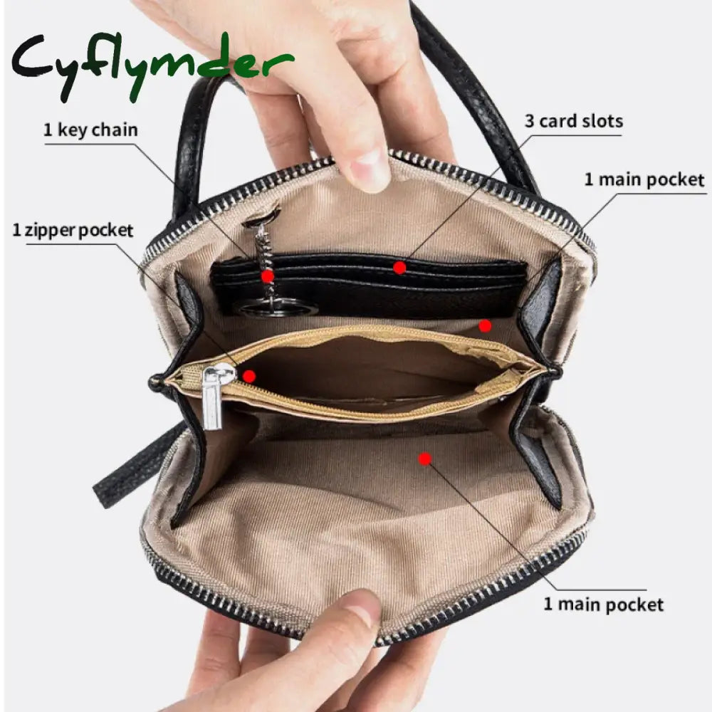 Cyflymder Genuine Leather One Shoulder Bag Women Luxury Crossbody Designer Small Handbag Lipstick