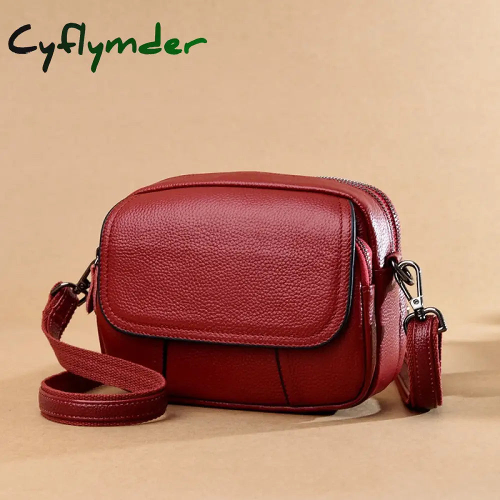 Cyflymder Genuine Leather Real Cowhide Women’s Casual Fashion Bag Women Messenger Small Shoulder