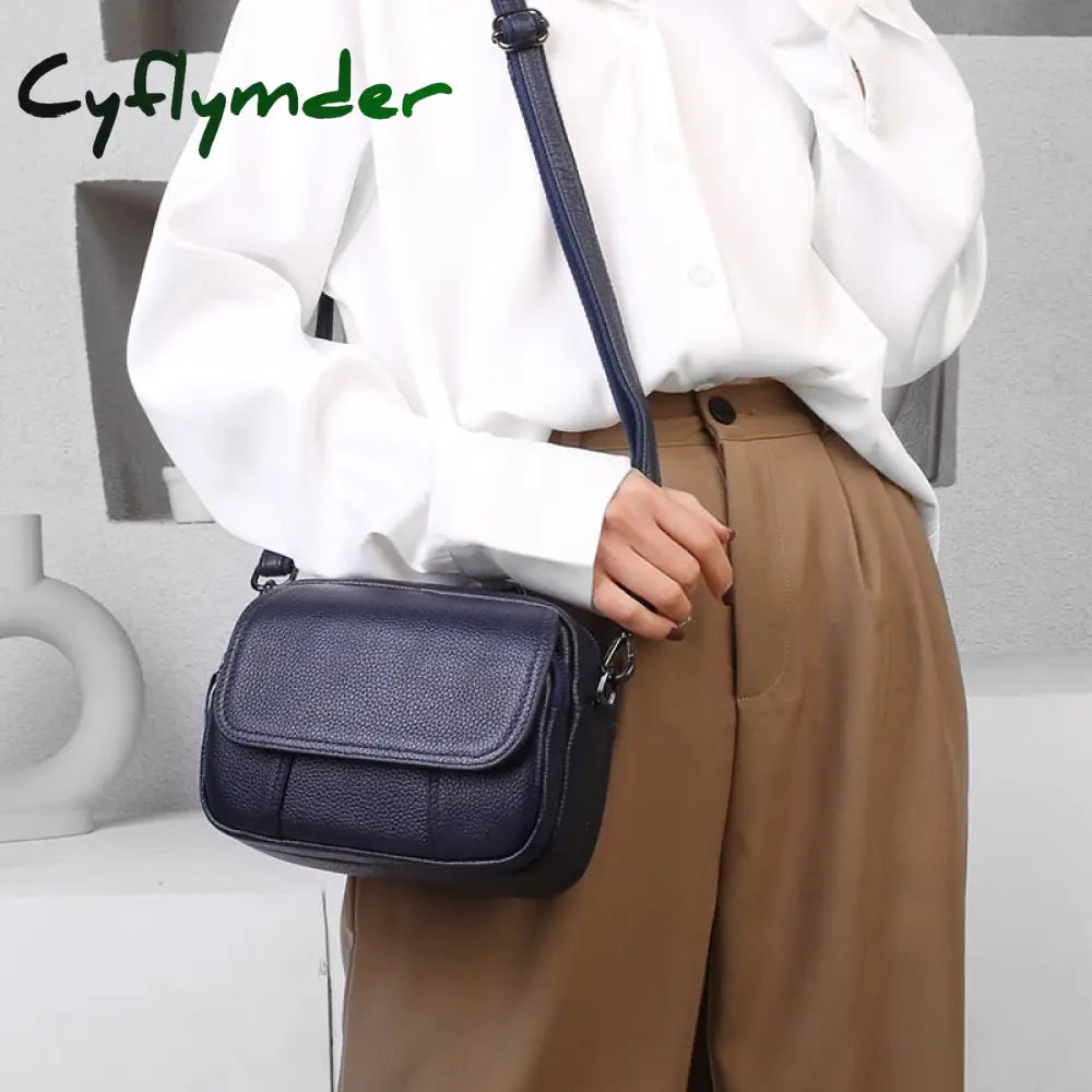 Cyflymder Genuine Leather Real Cowhide Women’s Casual Fashion Bag Women Messenger Small Shoulder