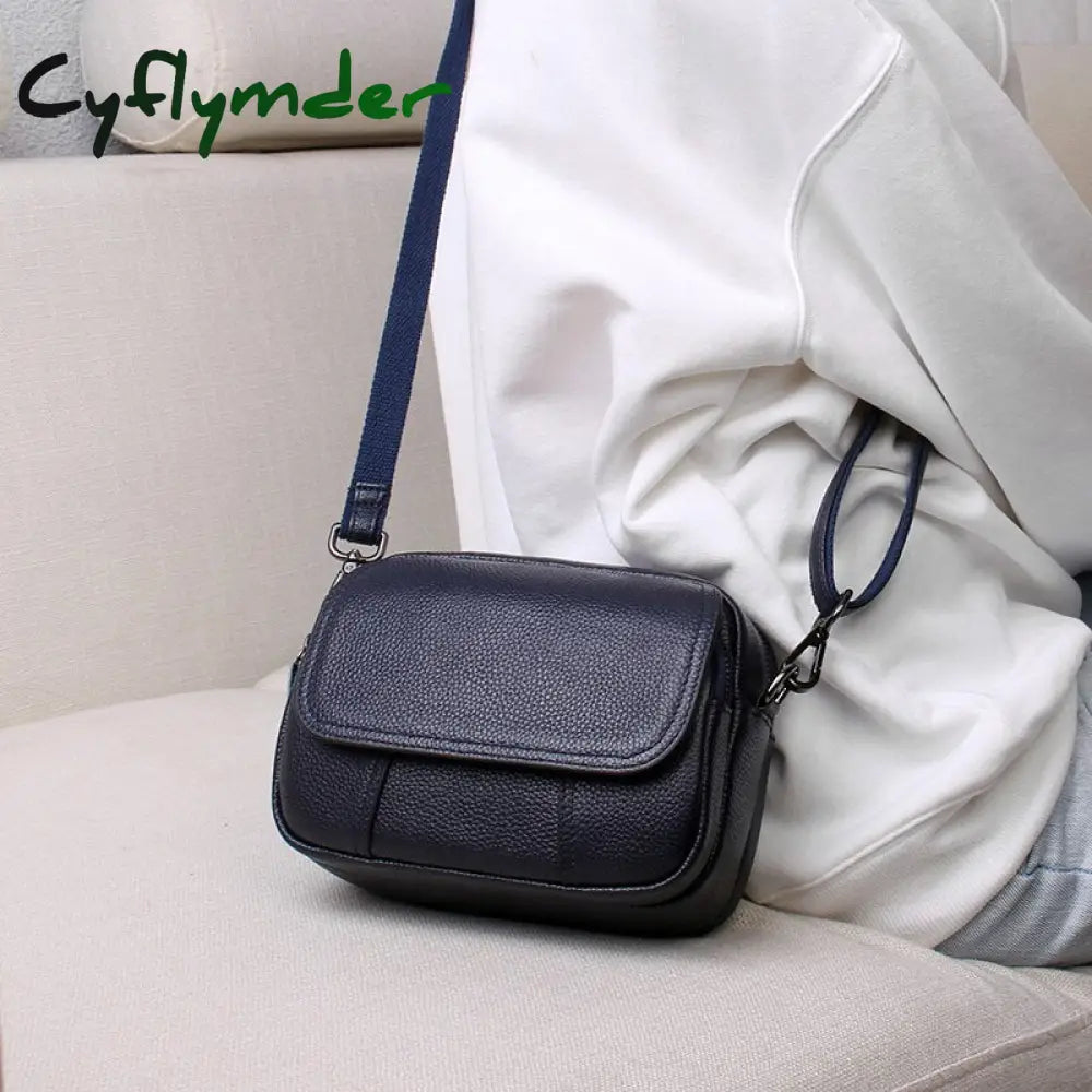 Cyflymder Genuine Leather Real Cowhide Women’s Casual Fashion Bag Women Messenger Small Shoulder