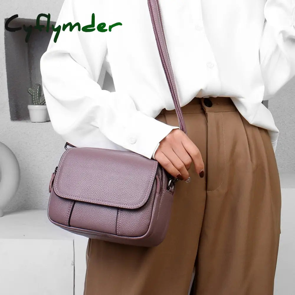 Cyflymder Genuine Leather Real Cowhide Women’s Casual Fashion Bag Women Messenger Small Shoulder