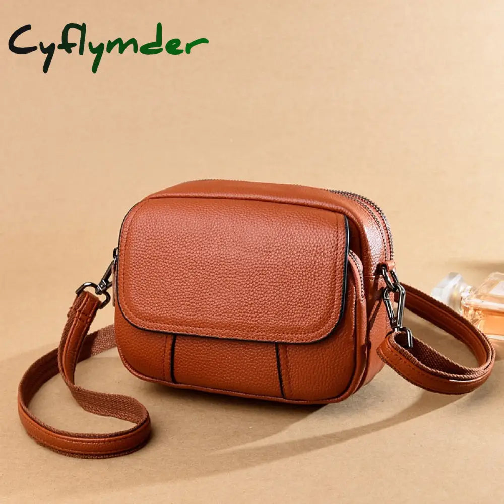 Cyflymder Genuine Leather Real Cowhide Women’s Casual Fashion Bag Women Messenger Small Shoulder