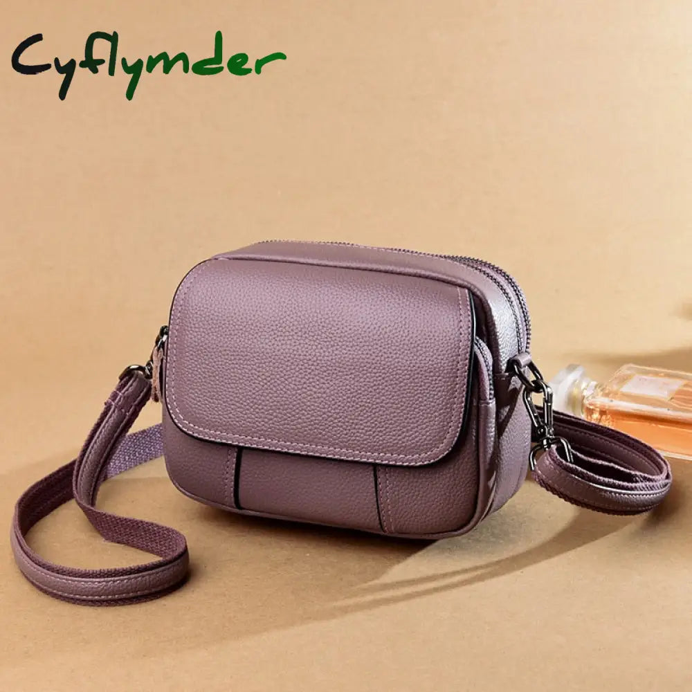 Cyflymder Genuine Leather Real Cowhide Women’s Casual Fashion Bag Women Messenger Small Shoulder