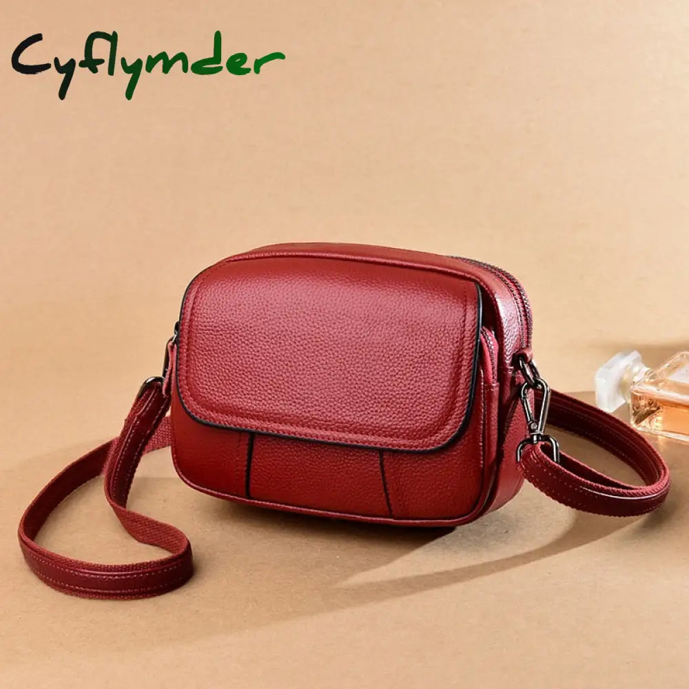 Cyflymder Genuine Leather Real Cowhide Women’s Casual Fashion Bag Women Messenger Small Shoulder