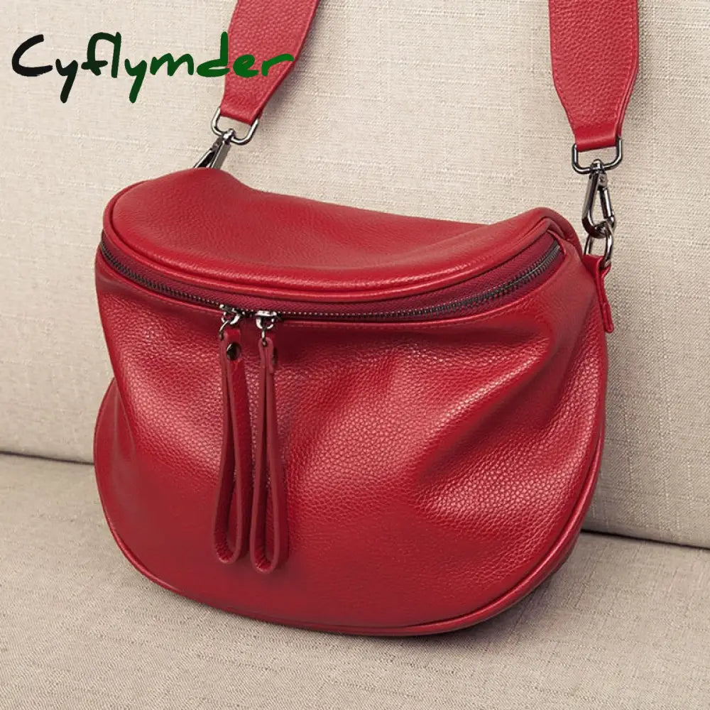 Cyflymder Genuine Leather Shoulder Bag Women’s Luxury Handbags Designer Fashion Crossbody Bags