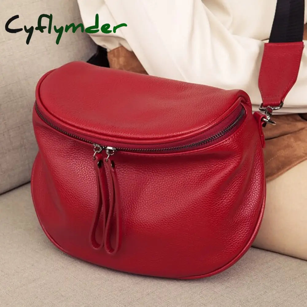 Cyflymder Genuine Leather Shoulder Bag Women’s Luxury Handbags Designer Fashion Crossbody Bags