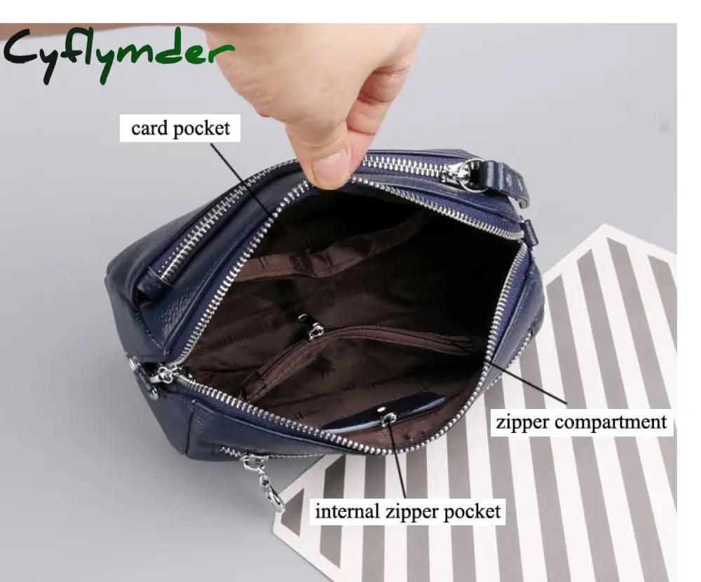 Cyflymder Genuine Leather Small Crossbody Bags For Women Shoulder Bag Female Clutch Evening