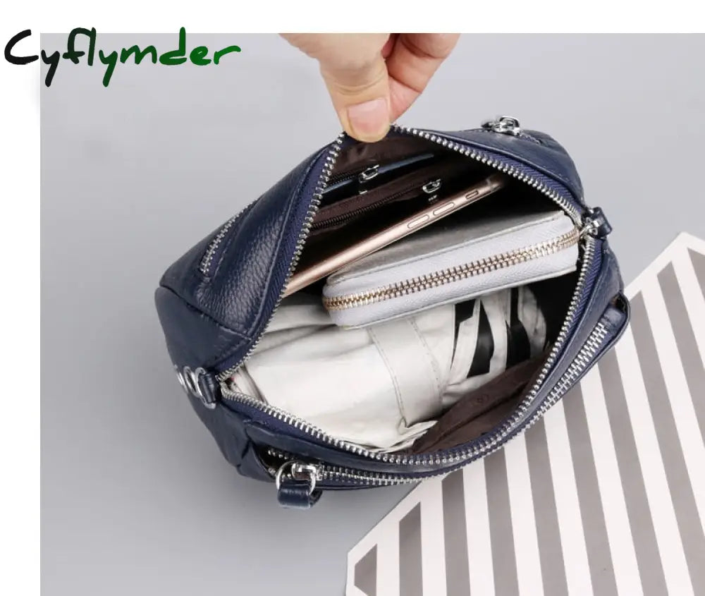 Cyflymder Genuine Leather Small Crossbody Bags For Women Shoulder Bag Female Clutch Evening