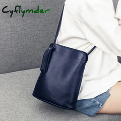 Cyflymder Genuine Leather Tassel Shoulder Bag Women Luxury Purse Ladies Small Crossbody Bags