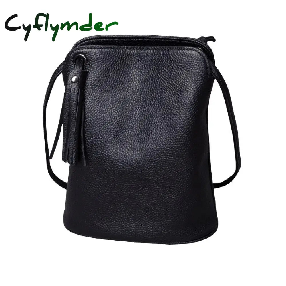 Cyflymder Genuine Leather Tassel Shoulder Bag Women Luxury Purse Ladies Small Crossbody Bags