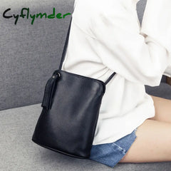 Cyflymder Genuine Leather Tassel Shoulder Bag Women Luxury Purse Ladies Small Crossbody Bags