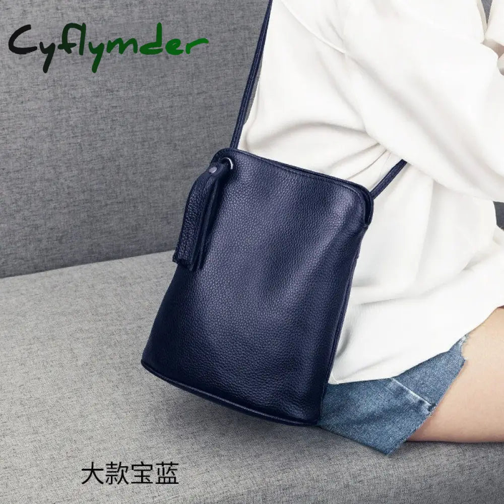 Cyflymder Genuine Leather Tassel Shoulder Bag Women Luxury Purse Ladies Small Crossbody Bags