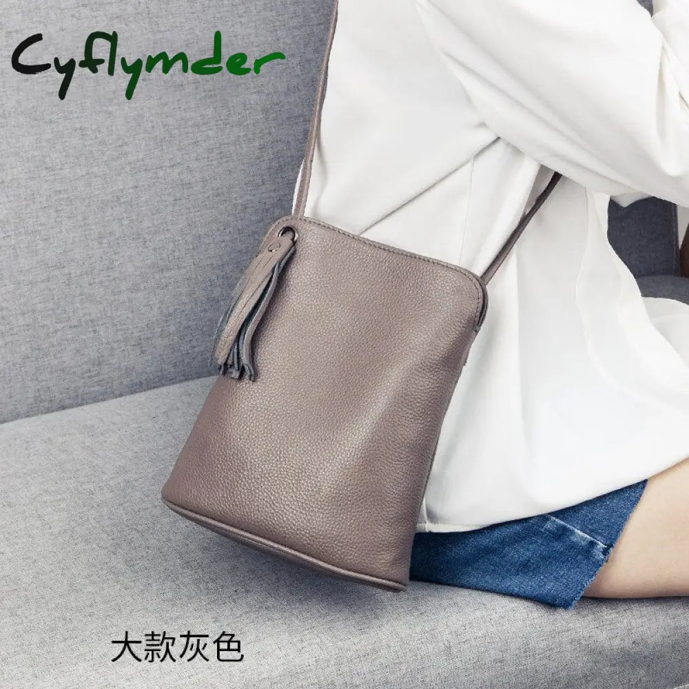 Cyflymder Genuine Leather Tassel Shoulder Bag Women Luxury Purse Ladies Small Crossbody Bags