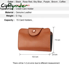 Cyflymder Genuine Leather Unisex Business Card Holder Wallet Bank Credit Case Id Bag Men Women