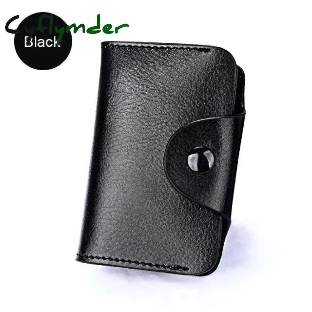 Cyflymder Genuine Leather Unisex Business Card Holder Wallet Bank Credit Case Id Bag Men Women