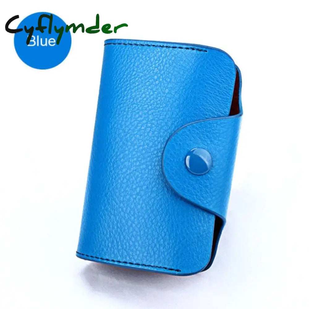 Cyflymder Genuine Leather Unisex Business Card Holder Wallet Bank Credit Case Id Bag Men Women