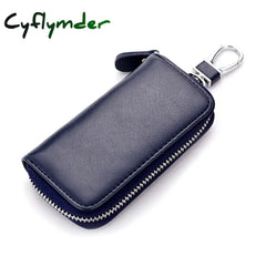 Cyflymder Genuine Leather Unisex Key Wallet Multifunction Keys Organizer Fashion Men Car Holders